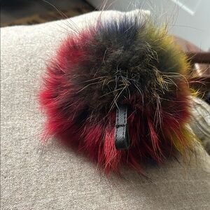 Colorful Multi-Tone Fur Pom Keychain